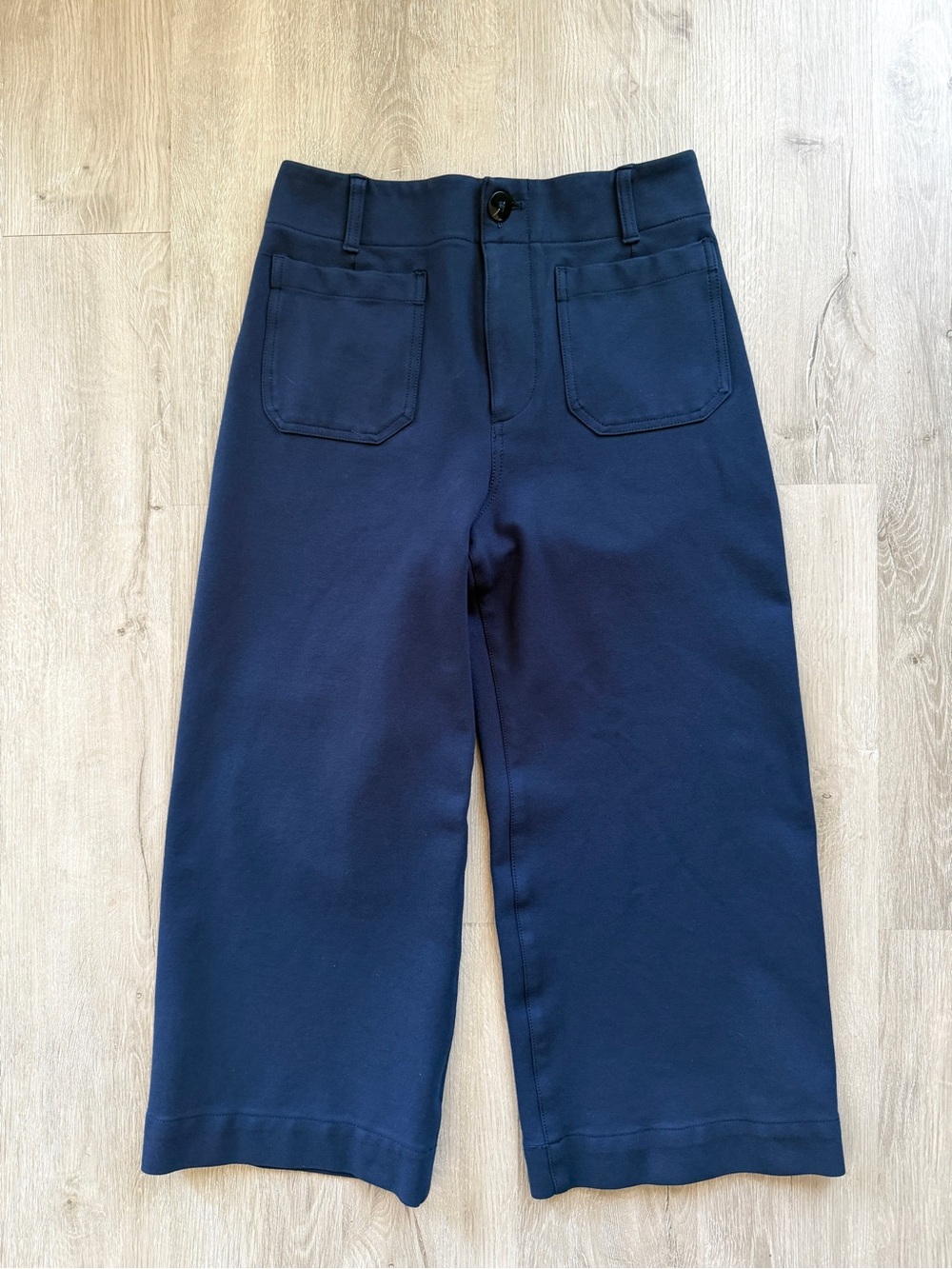 Anthropologie Mauve Colette Navy Wide-Leg Cropped Pants 29P